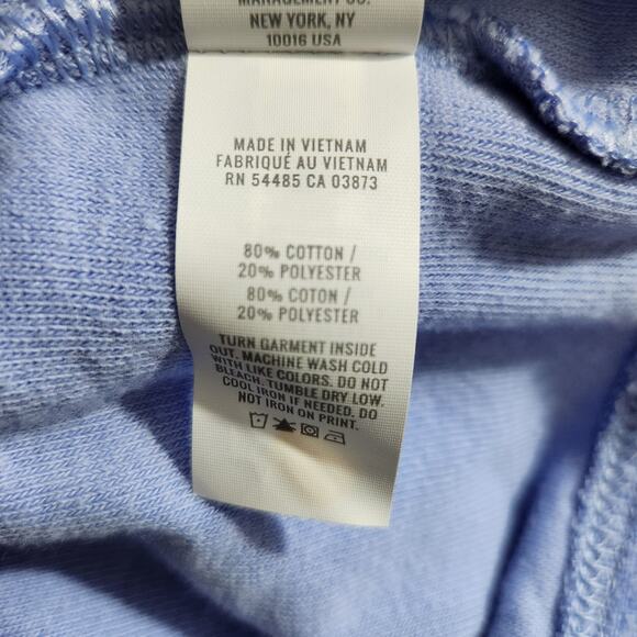 Aerie Cinched Terry Cloth Sweatshirt Relaxed V-back Blue Women's Size Medium New - Picture 10 of 10